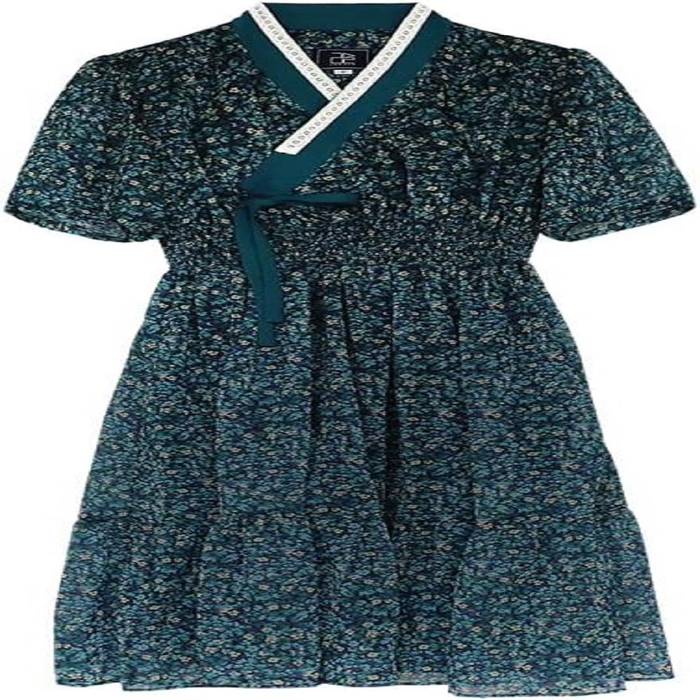 LEESLE Ylang Summer Chiffon Short Sleeves Women Hanbok Long Dress